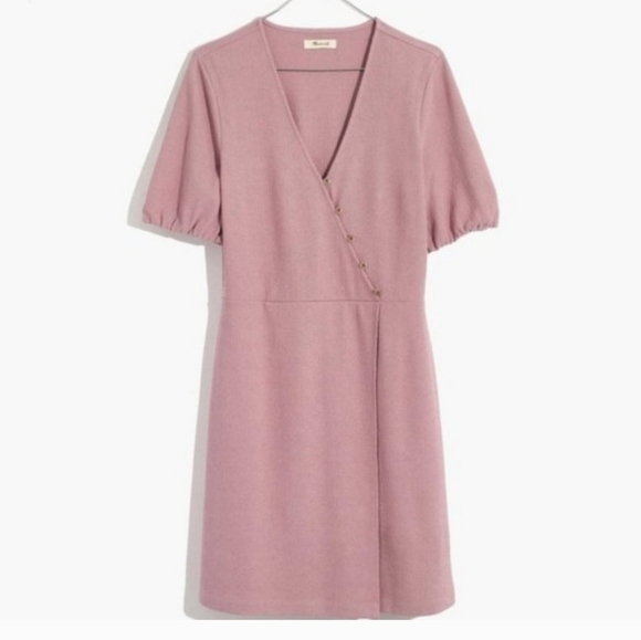 Madewell Cross Button Wrap Dress - Size Small - Lavender - Like New Blush Pink - Picture 3 of 10